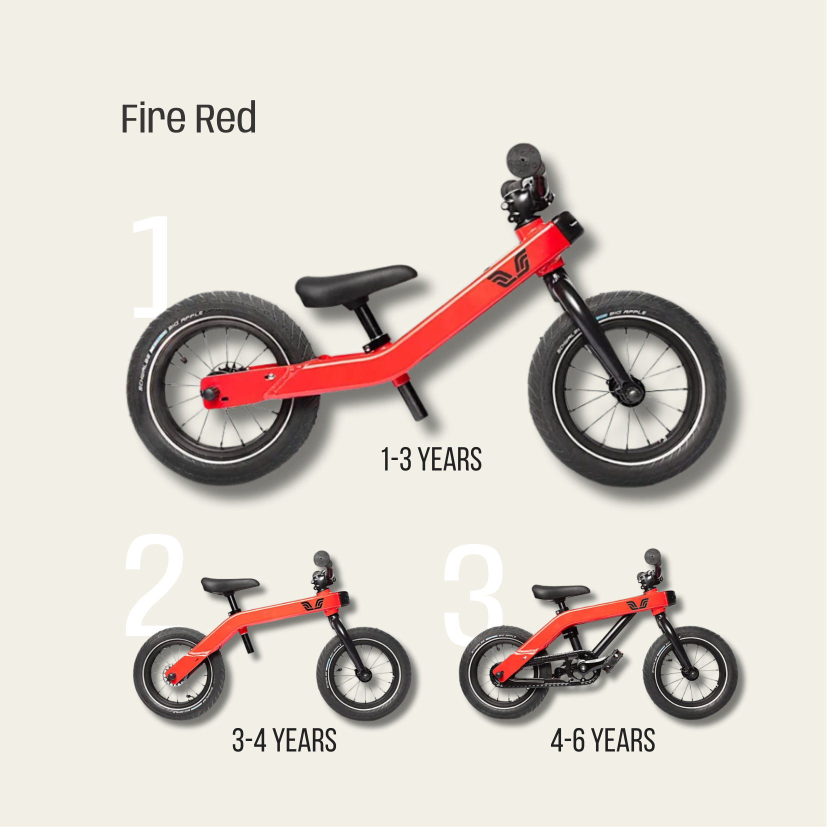 childs bike no pedals Fire Red Kids Bike | Adaptable Toddler Bike (Ages 1–6)